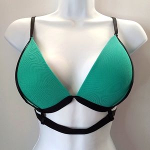 Body Frosting Striped Strappy Caged Bra